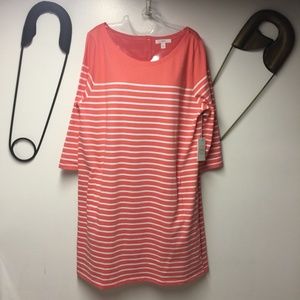 1901 striped shift dress with pockets